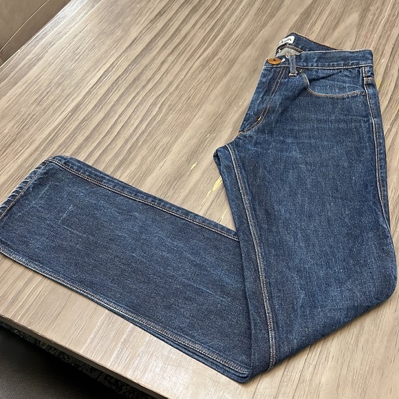 ACNE JEANS MENS DARK WASH MAX RAW STRAIGHT LEG JEANS 31/34 - Picture 2 of 16